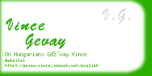 vince gevay business card